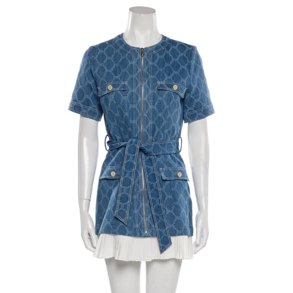 Sandro denim lacquered dress S